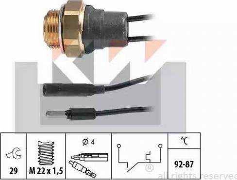 KW 550 011 - Термовимикач, вентилятор радіатора / кондиціонера autozip.com.ua