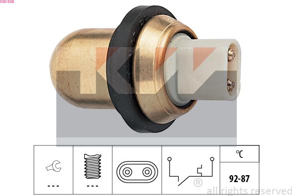 KW 550 038 - Термовимикач, вентилятор радіатора / кондиціонера autozip.com.ua