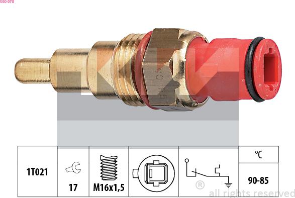 KW 550 070 - Термовимикач, вентилятор радіатора / кондиціонера autozip.com.ua