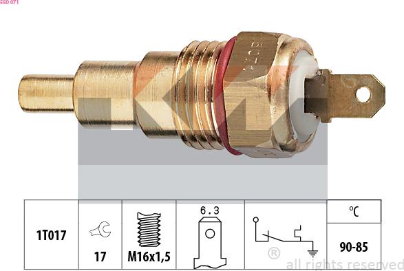 KW 550 071 - Термовимикач, вентилятор радіатора / кондиціонера autozip.com.ua