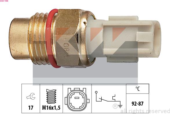 KW 550 198 - Термовимикач, вентилятор радіатора / кондиціонера autozip.com.ua