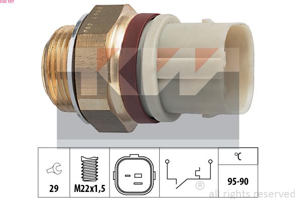 KW 550 197 - Термовимикач, вентилятор радіатора / кондиціонера autozip.com.ua