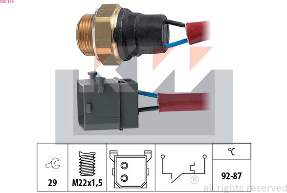 KW 550 144 - Термовимикач, вентилятор радіатора / кондиціонера autozip.com.ua