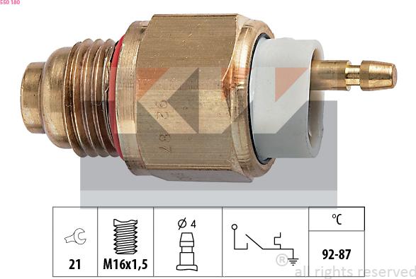 KW 550 180 - Термовимикач, вентилятор радіатора / кондиціонера autozip.com.ua