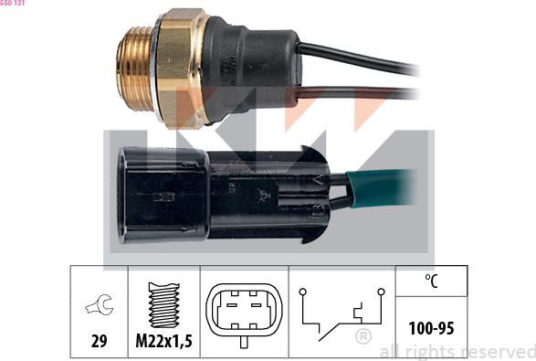 KW 550 131 - Термовимикач, вентилятор радіатора / кондиціонера autozip.com.ua
