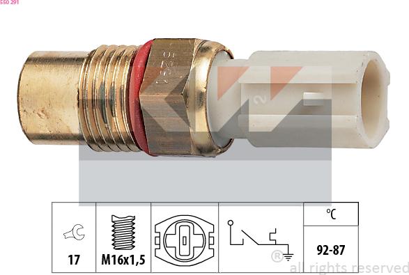 KW 550 291 - Термовимикач, вентилятор радіатора / кондиціонера autozip.com.ua