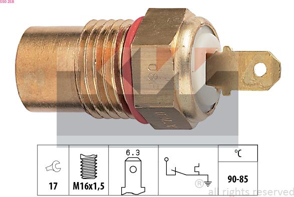 KW 550 258 - Термовимикач, вентилятор радіатора / кондиціонера autozip.com.ua