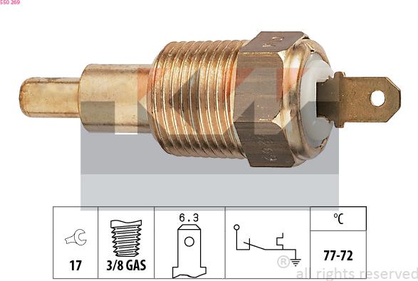 KW 550 269 - Термовимикач, вентилятор радіатора / кондиціонера autozip.com.ua