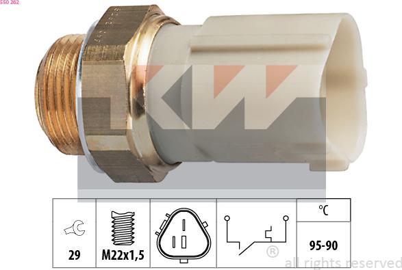 KW 550 262 - Термовимикач, вентилятор радіатора / кондиціонера autozip.com.ua