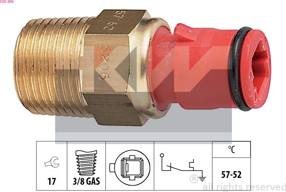 KW 550 206 - Термовимикач, вентилятор радіатора / кондиціонера autozip.com.ua