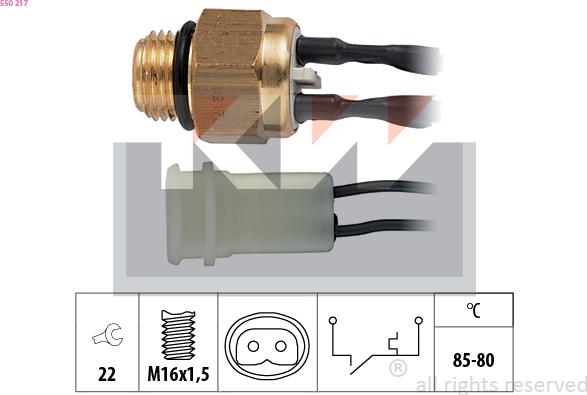 KW 550 217 - Термовимикач, вентилятор радіатора / кондиціонера autozip.com.ua