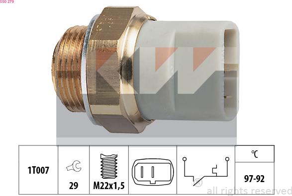 KW 550 279 - Термовимикач, вентилятор радіатора / кондиціонера autozip.com.ua