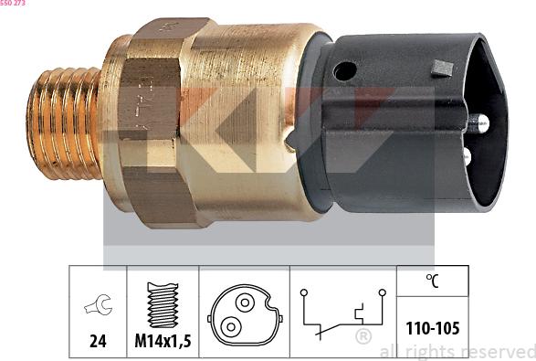 KW 550 273 - Термовимикач, вентилятор радіатора / кондиціонера autozip.com.ua