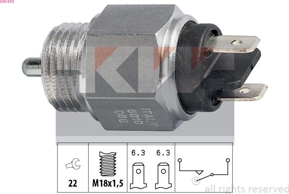 KW 560 010 - Датчик, контактний перемикач, фара заднього ходу autozip.com.ua