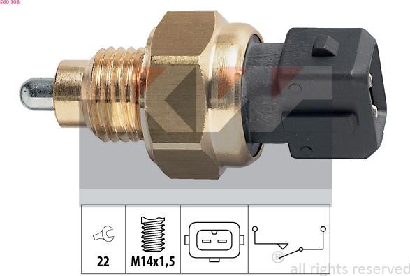 KW 560 108 - Датчик, контактний перемикач, фара заднього ходу autozip.com.ua