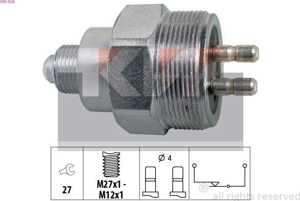 KW 560 324 - Датчик, контактний перемикач, фара заднього ходу autozip.com.ua