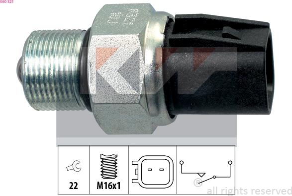 KW 560 321 - Датчик, контактний перемикач, фара заднього ходу autozip.com.ua