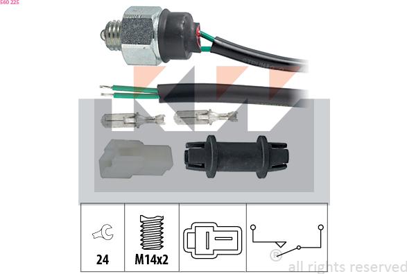 KW 560 225 - Датчик, контактний перемикач, фара заднього ходу autozip.com.ua