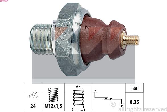 KW 500 057 - Датчик, тиск масла autozip.com.ua