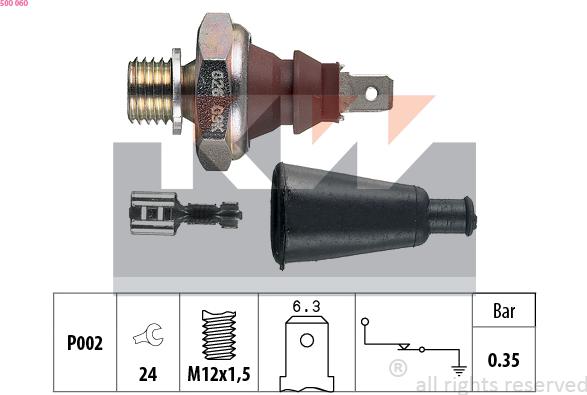 KW 500 060 - Датчик, тиск масла autozip.com.ua