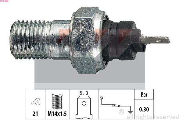 KW 500 003 - Датчик, тиск масла autozip.com.ua