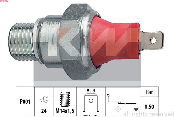 KW 500 022 - Датчик, тиск масла autozip.com.ua
