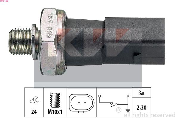 KW 500 190 - Датчик, тиск масла autozip.com.ua