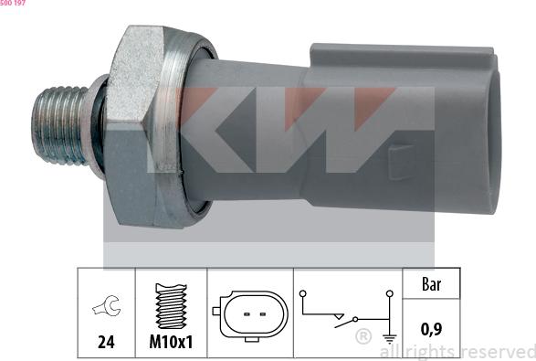KW 500 197 - Датчик, тиск масла autozip.com.ua