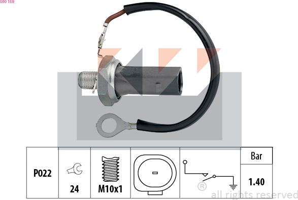KW 500 159 - Датчик, тиск масла autozip.com.ua