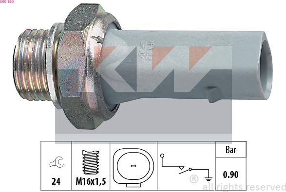 KW 500 150 - Датчик, тиск масла autozip.com.ua