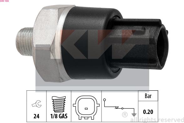 KW 500 166 - Датчик, тиск масла autozip.com.ua