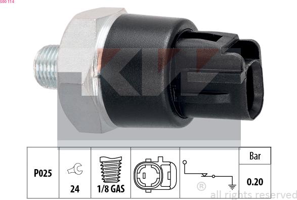 KW 500 114 - Датчик, тиск масла autozip.com.ua