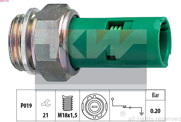 KW 500 110 - Датчик, тиск масла autozip.com.ua