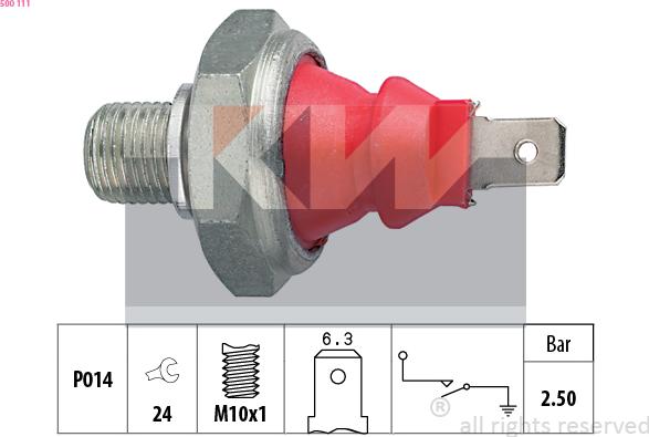 KW 500 111 - Датчик, тиск масла autozip.com.ua