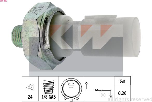KW 500 182 - Датчик, тиск масла autozip.com.ua