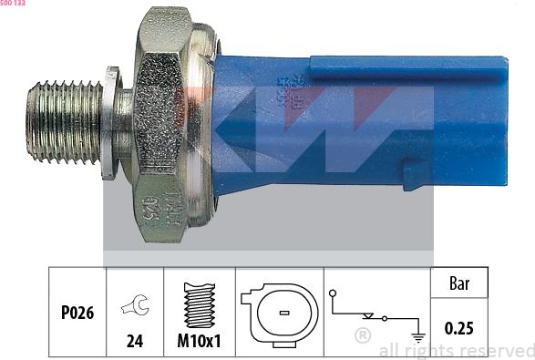 KW 500 133 - Датчик, тиск масла autozip.com.ua