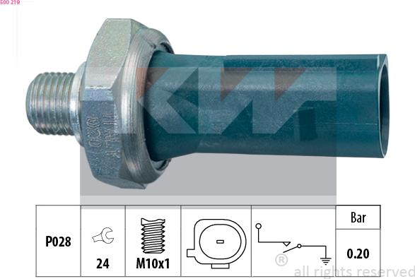 KW 500 219 - Датчик, тиск масла autozip.com.ua