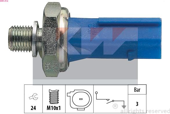 KW 500 212 - Датчик, тиск масла autozip.com.ua