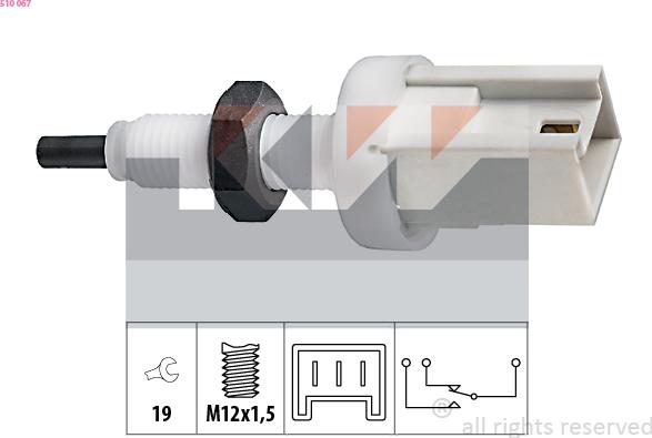 KW 510 067 - Вимикач ліхтаря сигналу гальмування autozip.com.ua