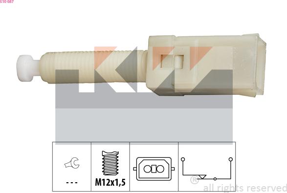 KW 510 087 - Вимикач ліхтаря сигналу гальмування autozip.com.ua