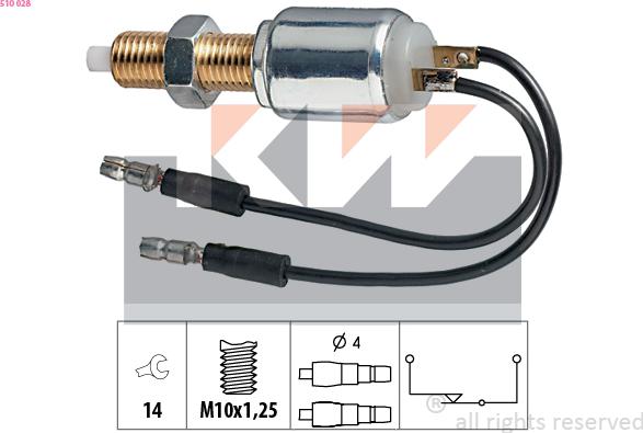 KW 510 028 - Вимикач ліхтаря сигналу гальмування autozip.com.ua