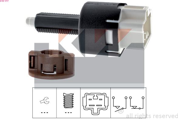 KW 510 177 - Вимикач ліхтаря сигналу гальмування autozip.com.ua