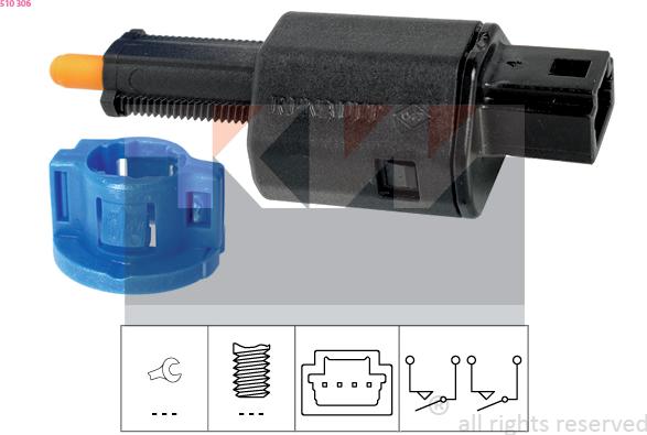 KW 510 306 - Вимикач, привід зчеплення (Tempomat) autozip.com.ua