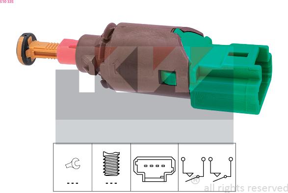 KW 510 335 - Вимикач, привід зчеплення (Tempomat) autozip.com.ua