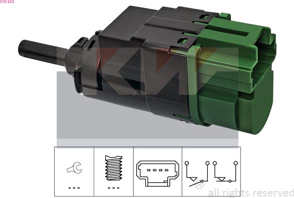 KW 510 332 - Вимикач ліхтаря сигналу гальмування autozip.com.ua