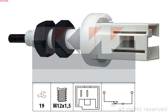 KW 510 250 - Вимикач ліхтаря сигналу гальмування autozip.com.ua
