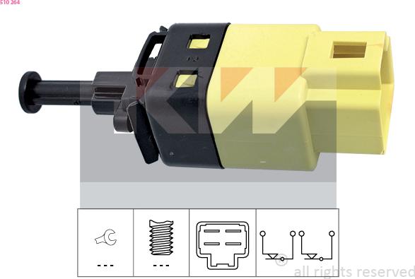 KW 510 264 - Вимикач ліхтаря сигналу гальмування autozip.com.ua