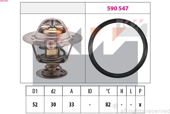 KW 580 947 - Термостат, охолоджуюча рідина autozip.com.ua