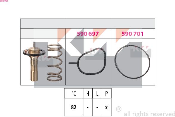 KW 580 961 - Термостат, охолоджуюча рідина autozip.com.ua