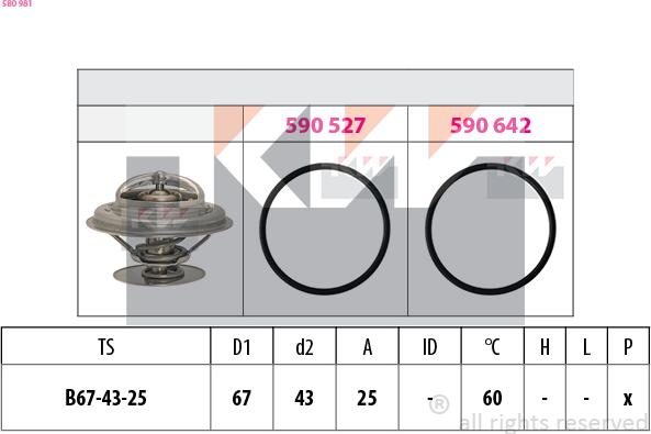 KW 580 981 - Термостат, охолоджуюча рідина autozip.com.ua